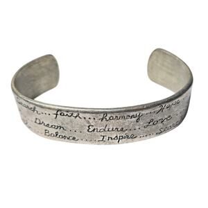 Chico's Pewter Affirmarion Cuff Bracelet Retired